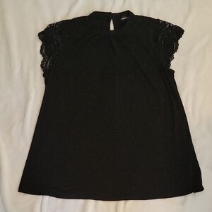 Torrid Black Lace Accent Blouse